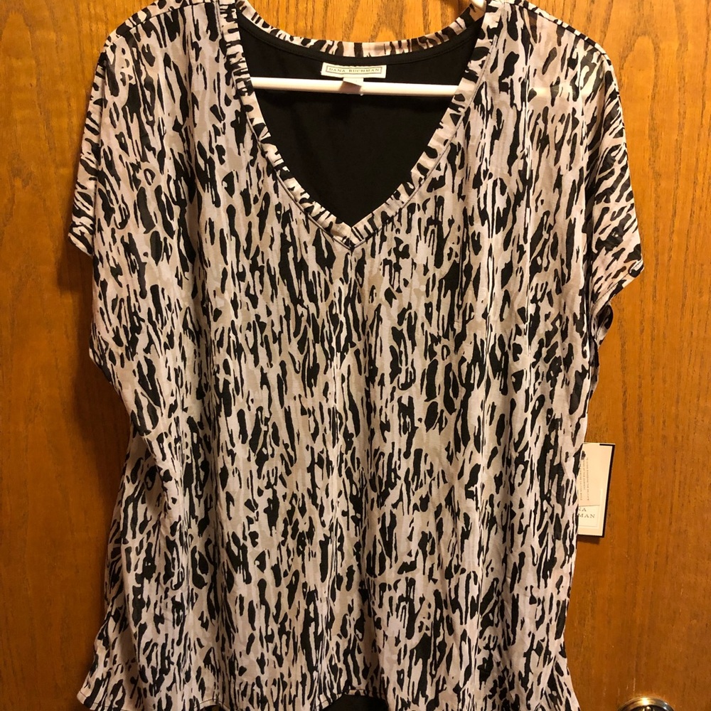 DANA BUCHMAN Size XXL Sort Sleeve Shirt